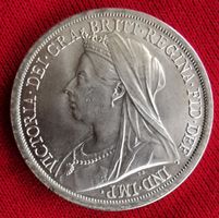 1 Crown Königin Viktoria mit Witwenschleier 1900 Silber 925