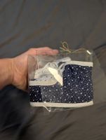 Baby Schuhe Navy Punkte Stoff Neu