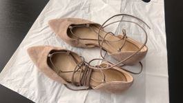 Schnürschuhe Stuart Weitzman Wildleder beige gebraucht
