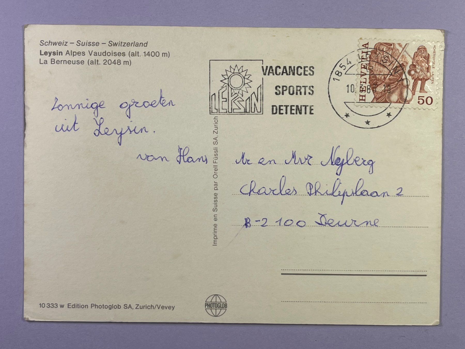 Cartoline postali: Un bonjour de Leysin – Usato da Steg VS venduto da _vinci_ 1