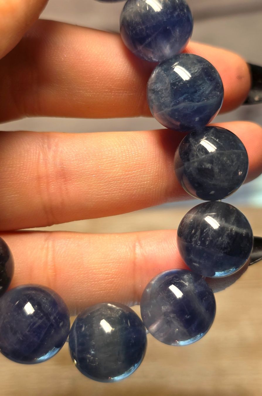 Minerali & Pietre curative: Blauer Fluorit Armband E 15.3mm – Nuovo e nell'imballaggio originale da Matzingen venduto da Shay_Crystalz 1