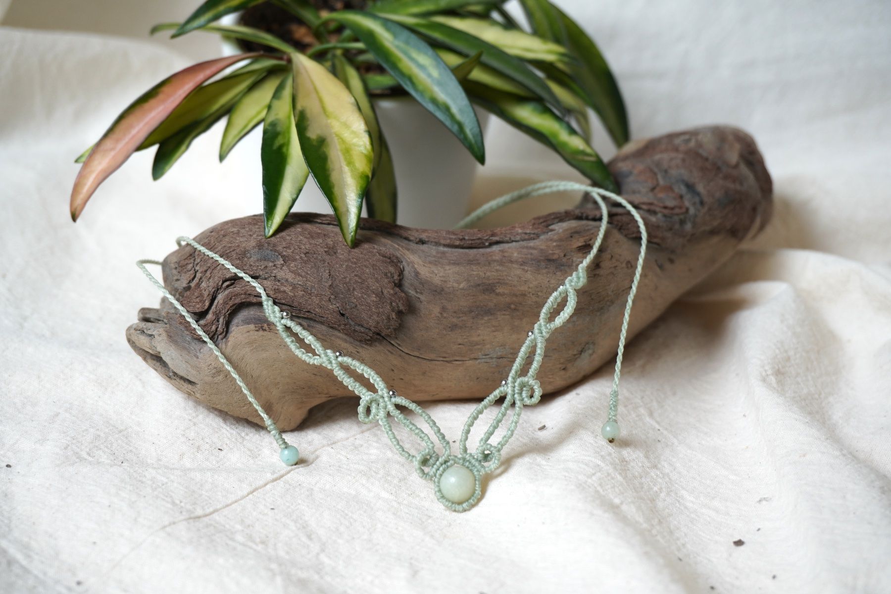 Catenine: aethera - Makramee Choker-Halskette - Personalisierbar – Nuovo (secondo la descrizione) da Heerbrugg venduto da R.St27 2