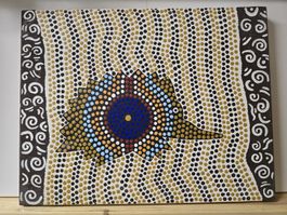 Punktmalerei Leinwandbild Echidna 45/35 cm