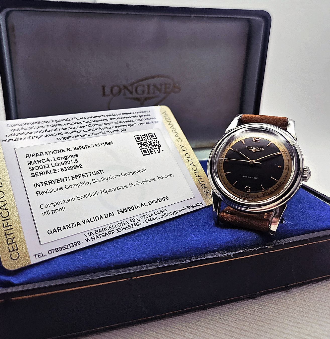 Longines Orologi: Rare Longines 22A- two-tone black -oversize - RÉVISÉE+écrin – Usato da Genève venduto da Adrian2892 1
