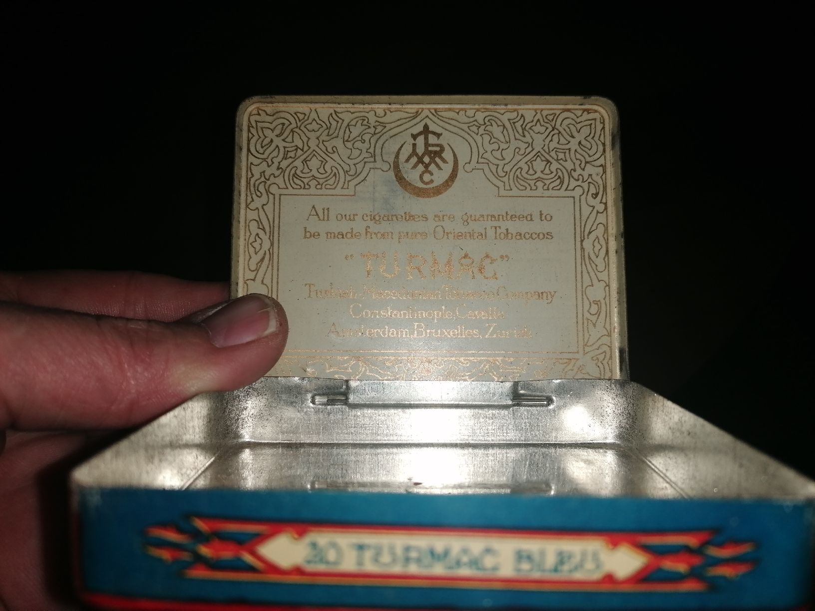 Tabak: Antike Blechdose Turmac Bleu 20 Zigs  – Gebraucht aus Zürich von Tin4Life 5