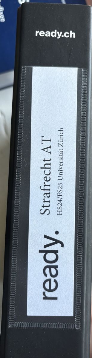 Bücher: Strafrecht AT Ready Ordner – Gebraucht aus Zürich von lil_ggs7 1