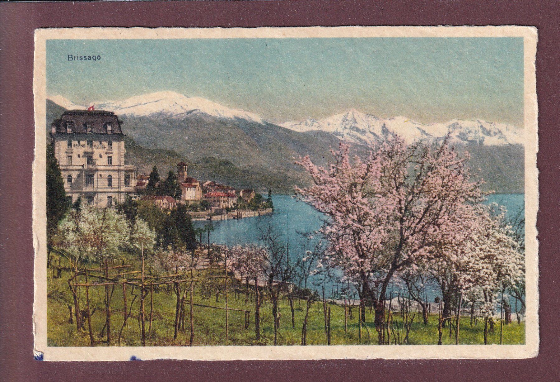 Cartoline postali: BRISSAGO - Printemps - 1949 – Usato da Pully venduto da nicecards