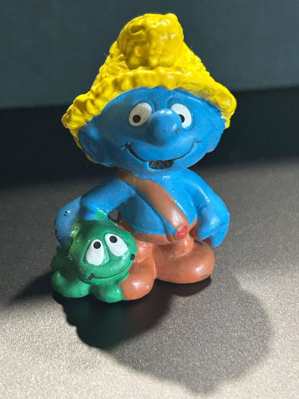 Schleich Statuette: Schlumpf mit Frosch – Usato da Bassersdorf venduto da Shelby70
