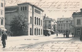 St.Gallen -Theater-Restaurant Post.Cigaren Geschäft-1903