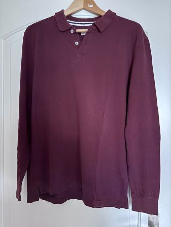 Langarm Poloshirt Pier One L bordeaux