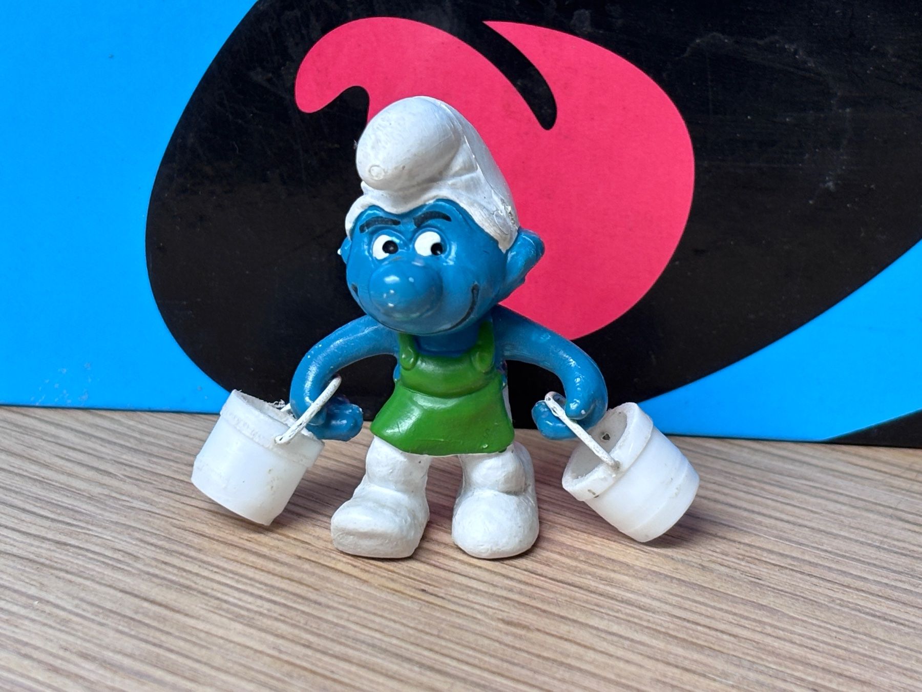 Schleich Statuette: Gärtner-Schlumpf mit weissen Eimern – Usato da Lyss venduto da Duckszone