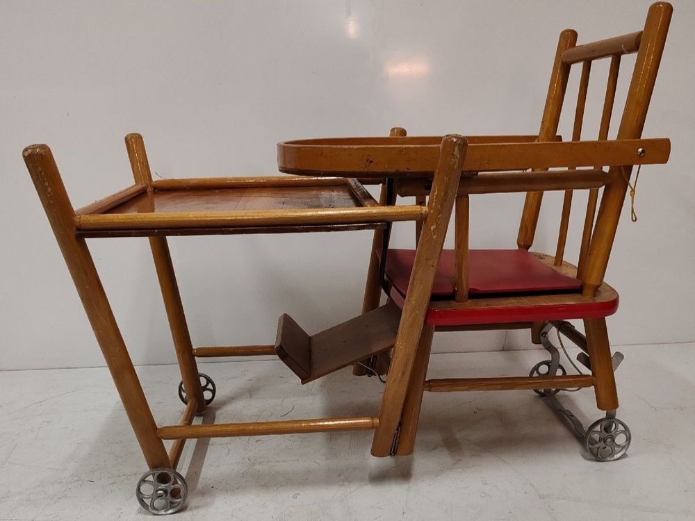 Vintage Kindersitz aus Holz, Kinderhochstuhl klappbar Kaufen auf Ricardo