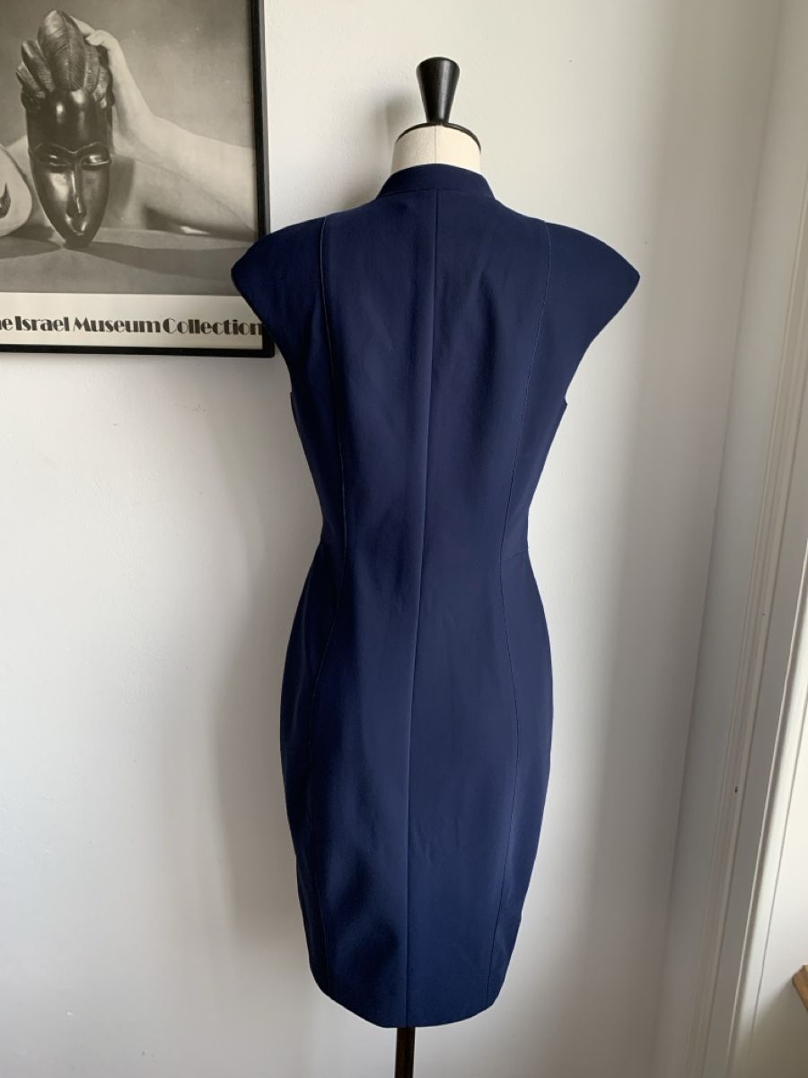 Akris Vestiti: AKRIS: Navy blaues, figurbetontes Kleid, 36 – Usato da Luzern venduto da designluzern 3