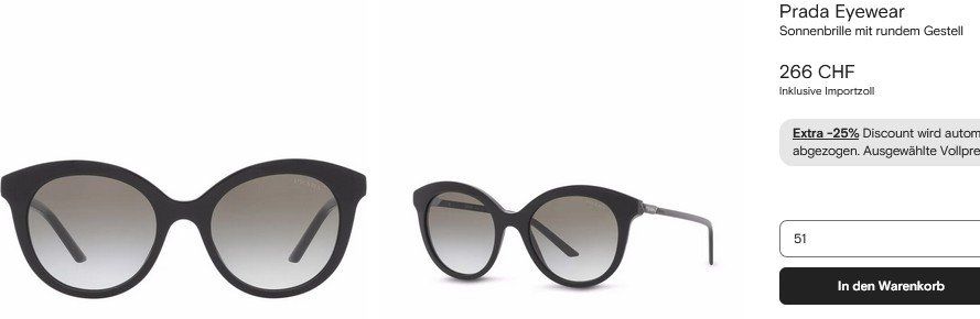 Prada Occhiali & Lenti: Sonnenbrille Prada SPR02Y lunettes de soleil – Usato da Collonges venduto da arashee 8