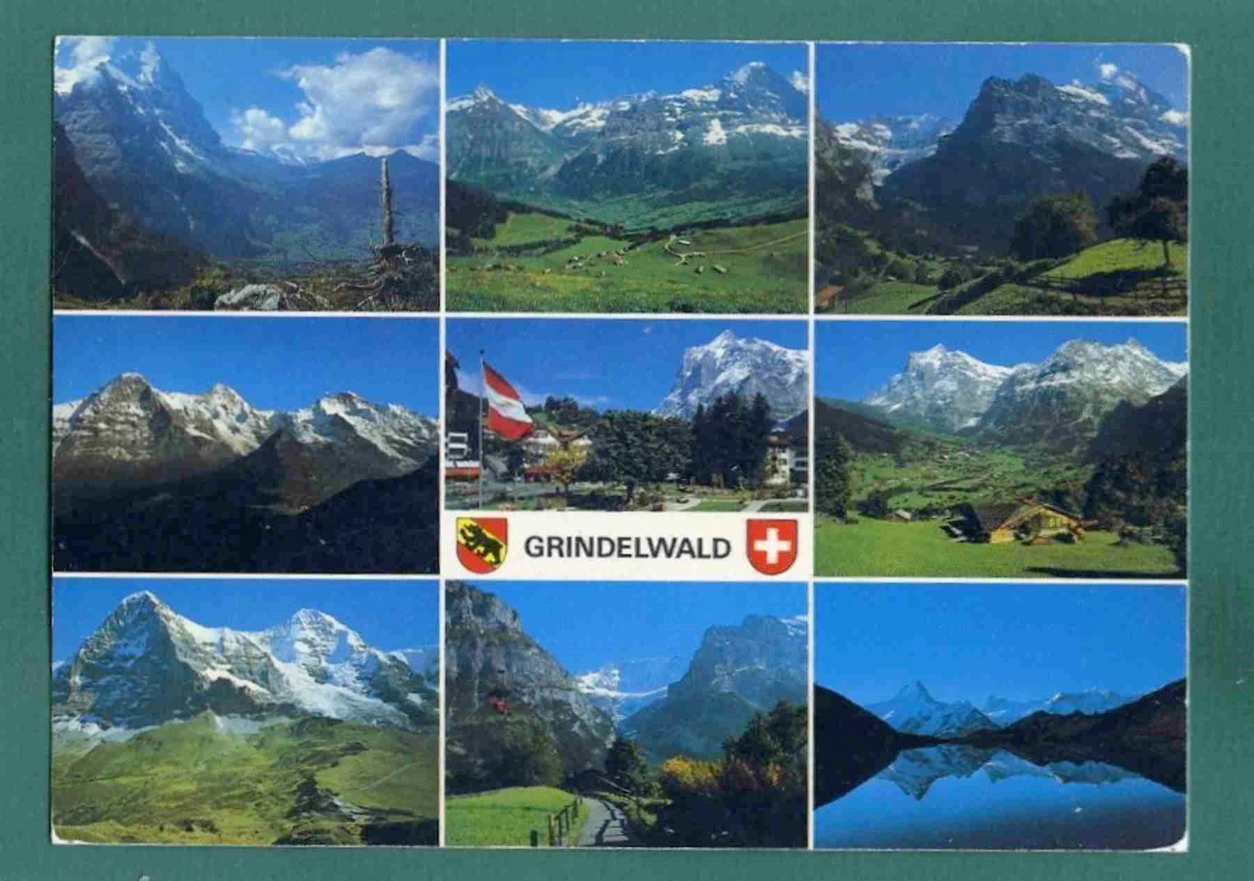 Cartoline postali: Grindelwald, 9 Ansichten, 1987, gelaufen, Grossformat – Usato da Sargans venduto da Hausi1951