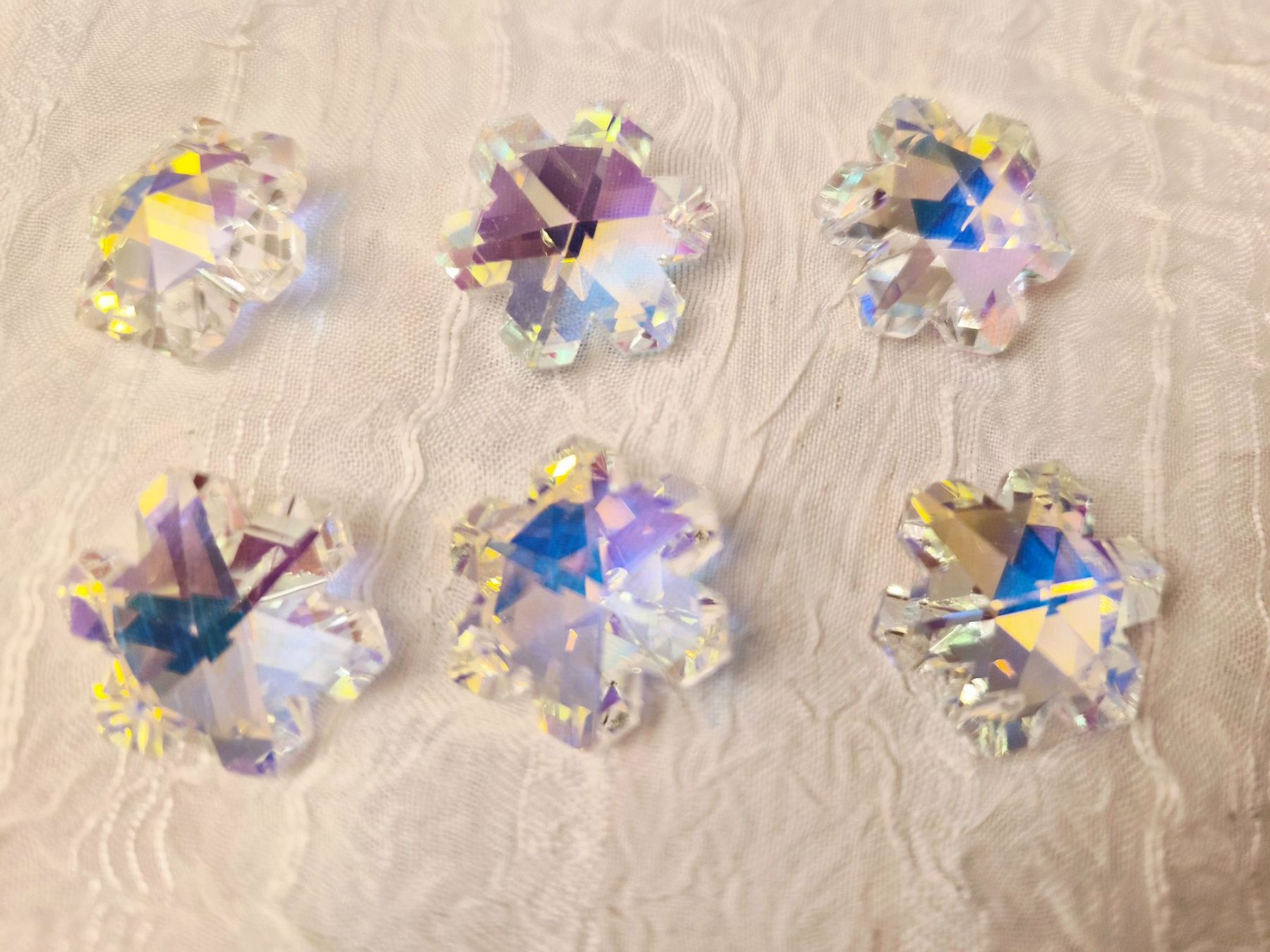 Perle (finte): Glas Schneeflocken 20mm 3stück Crystal AB – Nuovo (secondo la descrizione) da Dietikon venduto da Eleda 1