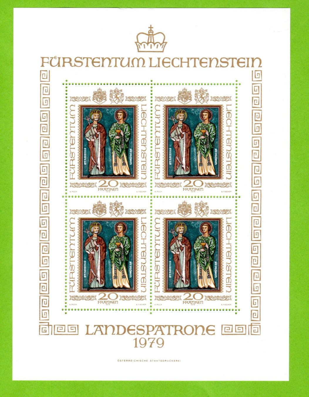 Tutti i francobolli: 1979 Landespatrone Kleinbogen postfrisch LBK 120.-- – Usato da Stein am Rhein venduto da Huehnerhund