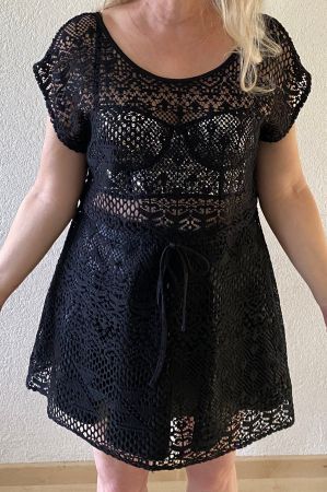 Kleid H & M schwarz Spitze Sommerkleid durchsichtig Gr. L