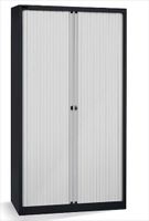 BISLEY Euro Rollladenschrank, schwarz/grau, inkl. 4 Tablare