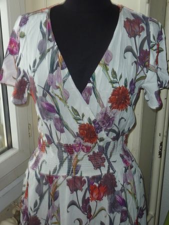robe d'été motif fleur col en V 42 MORGAN pour femme