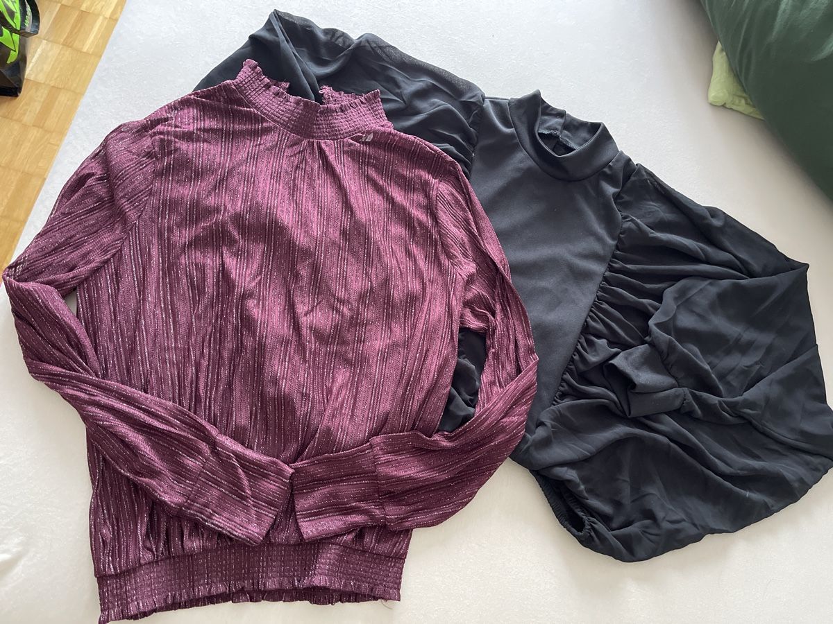 Lotti di vestiti: 2 tolle Oberteile, schwarz + Bordeaux, Gr. L – Usato da Niederwangen BE venduto da Diva_74