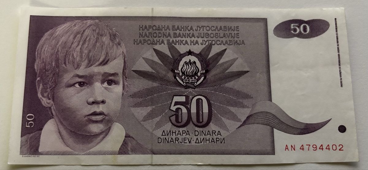 Banconote: Jugoslawien 50 Dinara 1990 – Usato da Algetshausen venduto da Carrhard