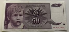 Jugoslawien 50 Dinara 1990