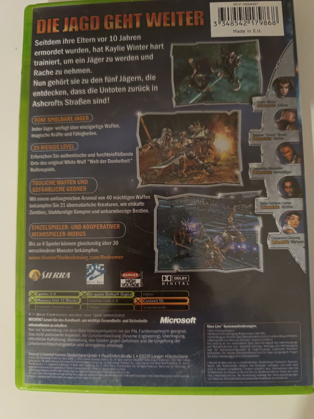 Microsoft Spiele: Hunter The Reckoning Redeemer – Gebraucht aus Kreuzlingen von Chrysanthi22 2