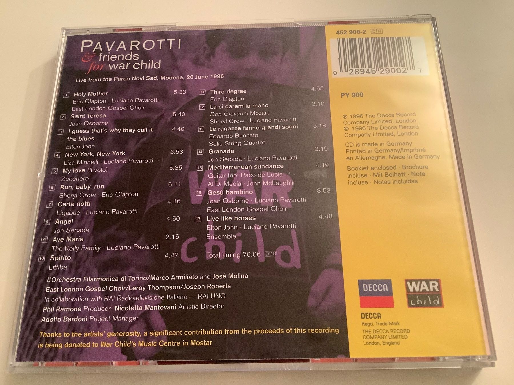 CD: Pavarotti & friends for war child / 1996 – Usato da Dübendorf venduto da Troll_88 1
