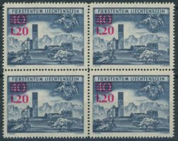FL - 1952 - Schellenberg - Viererblock - postfrisch **