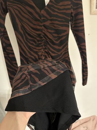 Kleid von Tally Weijl braun / schwarz Tigermuster