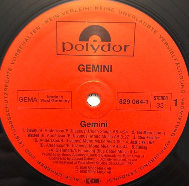 Dischi in vinile: Gemini - Gemini (LP) – Usato da Grüningen venduto da azulgrisvinyl 2