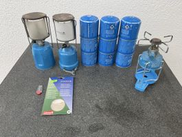 Campingaz C2016 Gaskartuschen 9x und Lumigaz 2x und Zubehör