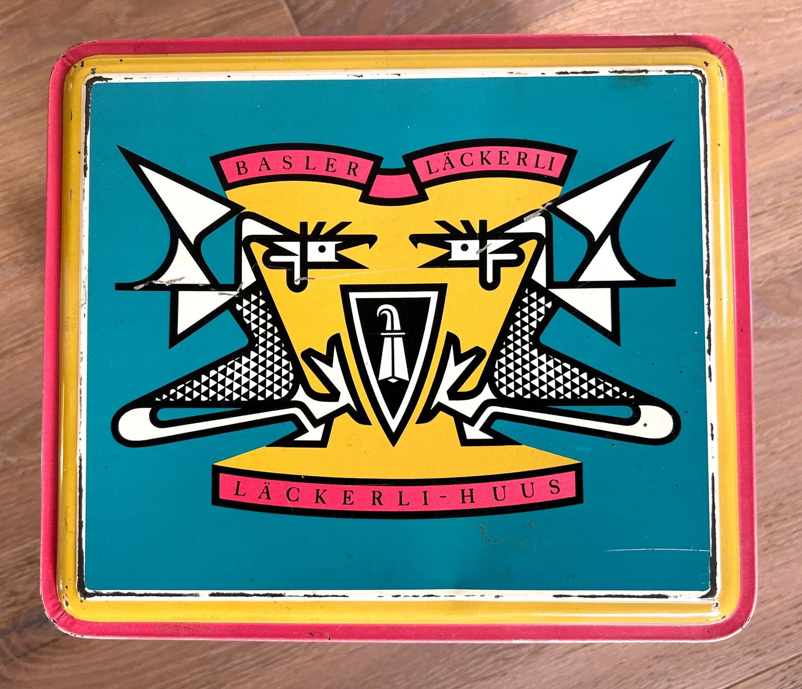 Dosen: Rare Blechdose  "Läckerli-Huus, Basel" (André Klein) 1957 – Gebraucht aus Rothrist von Brandystar 3