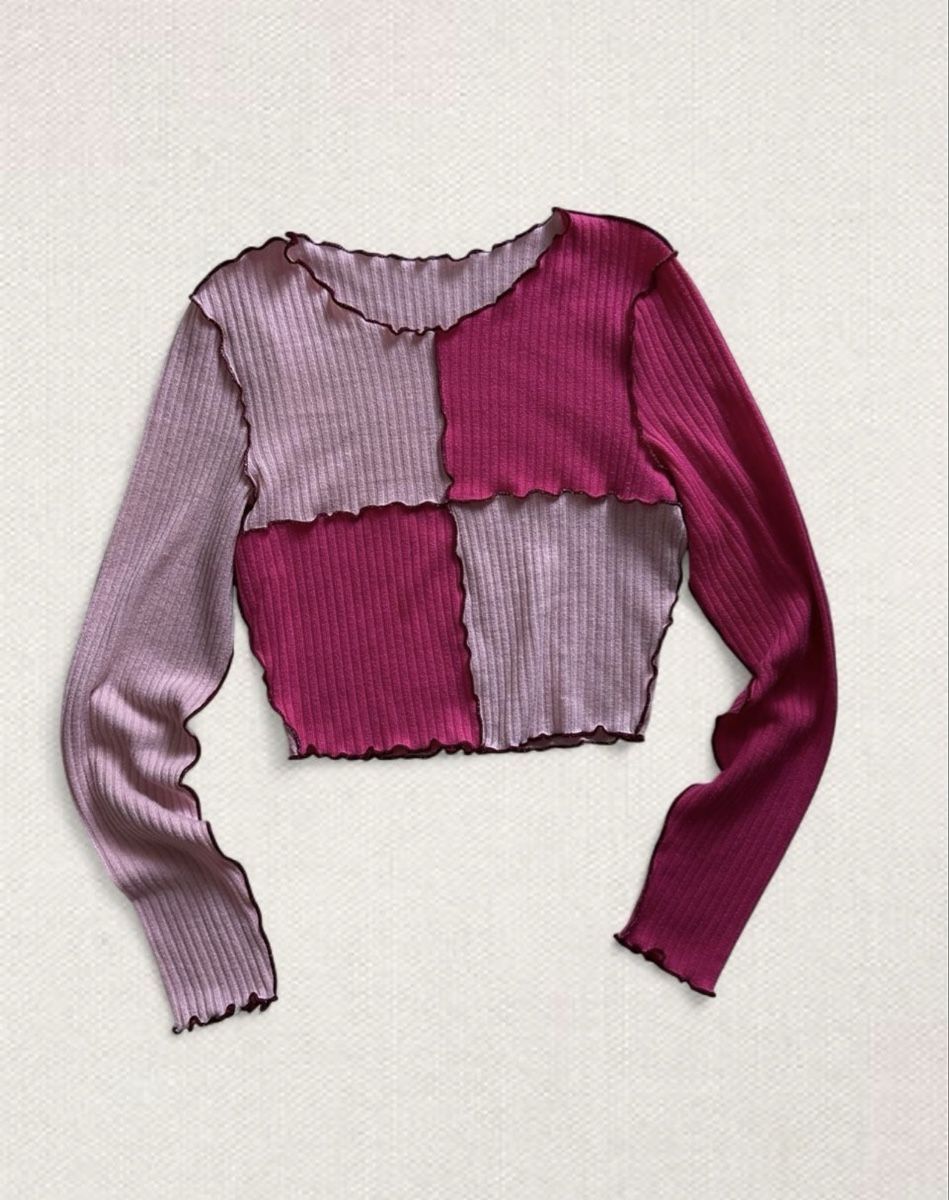 Tops: Damen Pullover Patchwork Pink Lila Grösse S – Neu (gemäss Beschreibung) aus Wohlen AG von jes_9c79