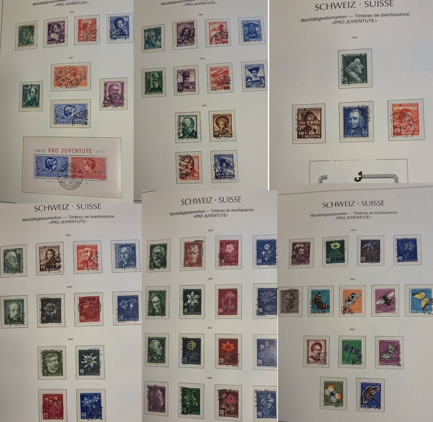Alle Briefmarken: Pro Juventute Briefmarken 1913-2000, 34 Seiten – Gebraucht aus Münchwilen AG von Nesar 1
