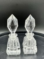 Elegant Vintage Crystal Perfume Bottles, Matching Pair