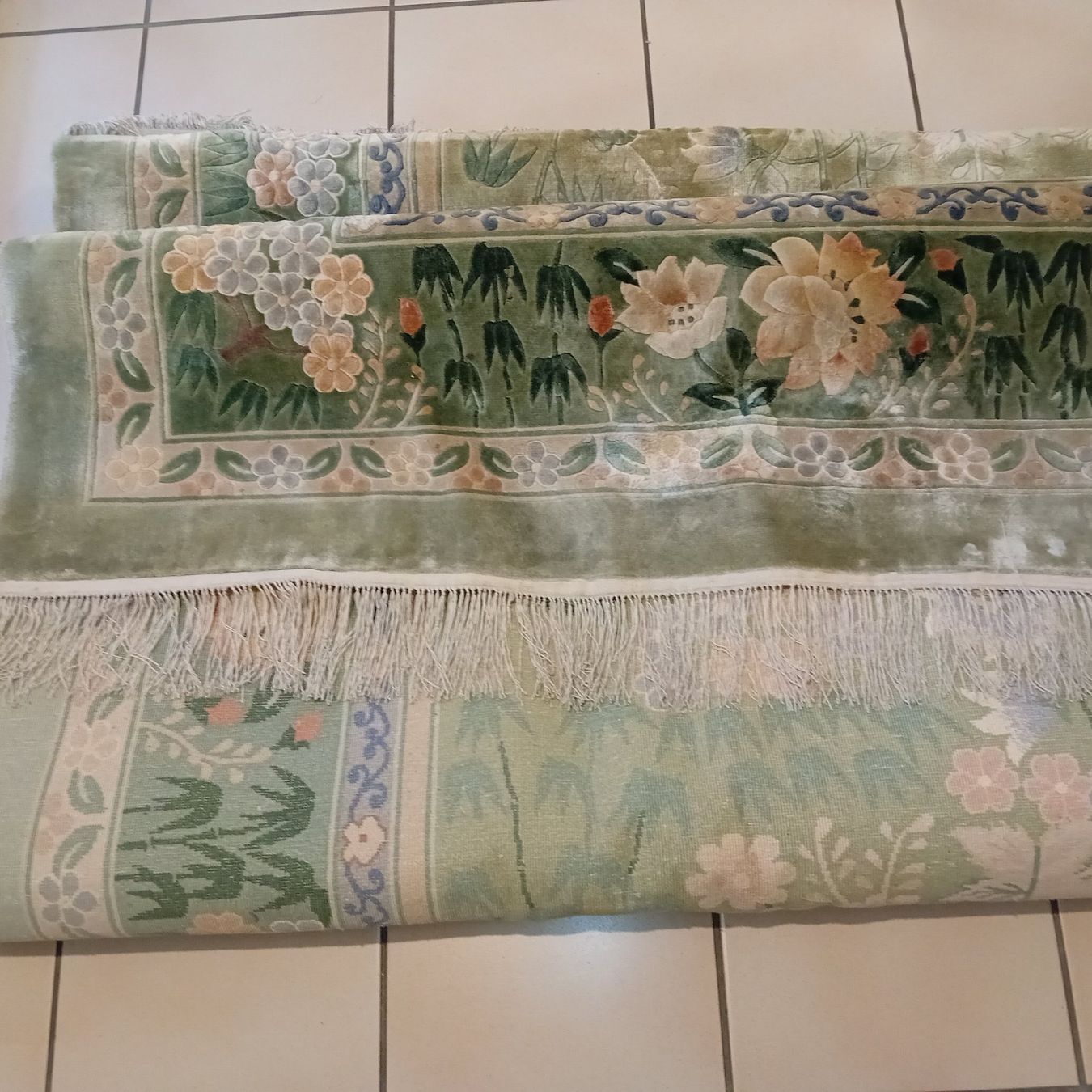Teppiche: Orientteppich Blumenmuster grün beige gebraucht – Gebraucht aus Dallenwil von SeMiFi 3