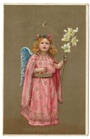 Fröhliche Weihnachten - Engel - Stern - Präge-Litho - 1909