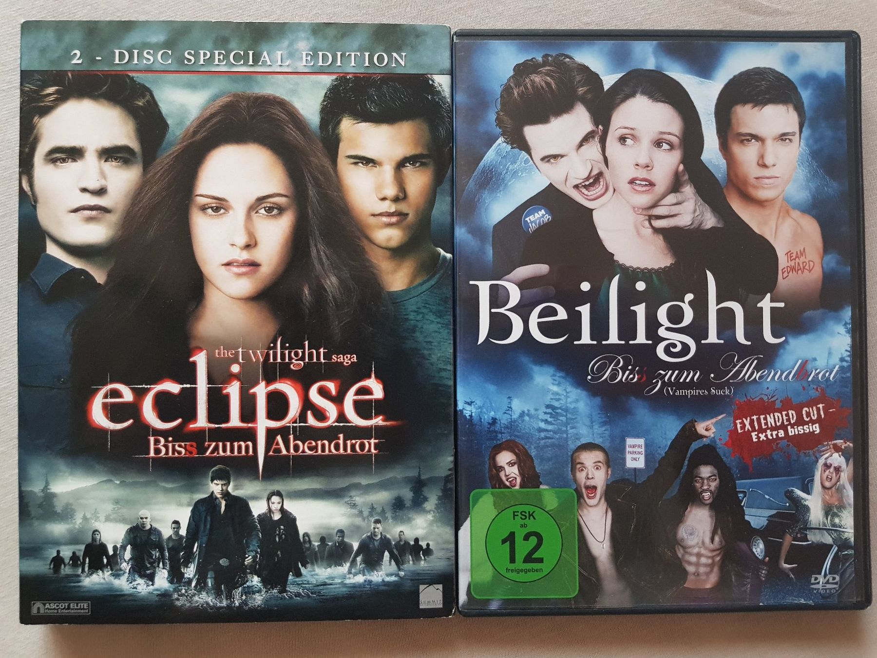 Tutti i DVDs: DVDs Twilight ECLIPSE und Parodie Beilight BISS ZUM... – Usato da thun venduto da lucky_manxy
