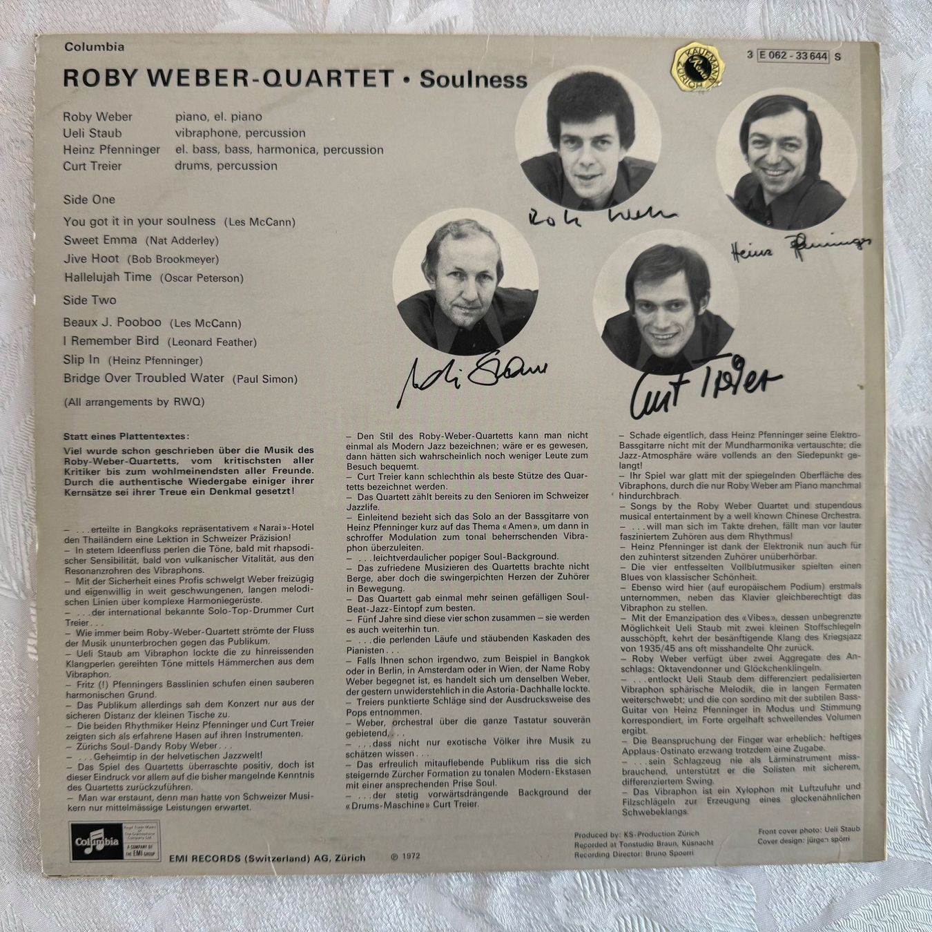 Dischi in vinile: ROBY WEBER QUARTET - SOULNESS – Usato da Zürich venduto da fehlton 1
