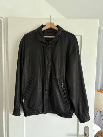 Vintage Lederjacke, 54 (L-XL), schwarz
