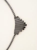Hämatit Collier/Kette-Modernes geometrisches Design (Glanz).