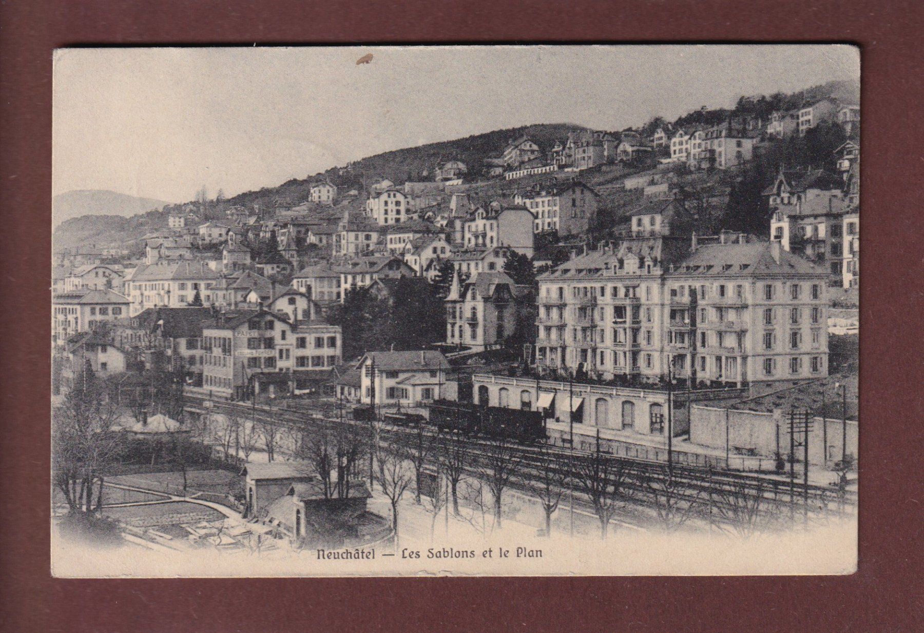 Cartoline postali: NEUCHÂTEL - Gare - Les Sablons et le Plan - 1907 – Usato da Pully venduto da nicecards