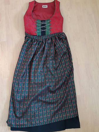 Dirndl, traditionelle Tracht, rot/grün, Grösse 42