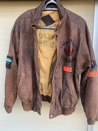 Blouson Cuir ADIDAS Vintage - Édition Collector Lake Placid