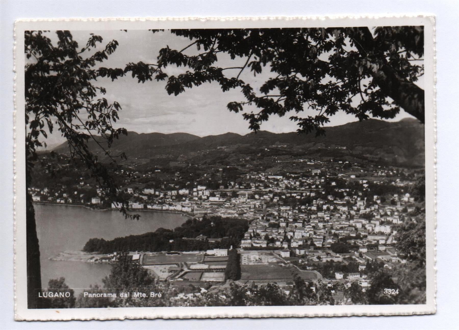 Cartoline postali: LUGANO Panorama dal Mte. Bré – Usato da Jona venduto da philajona