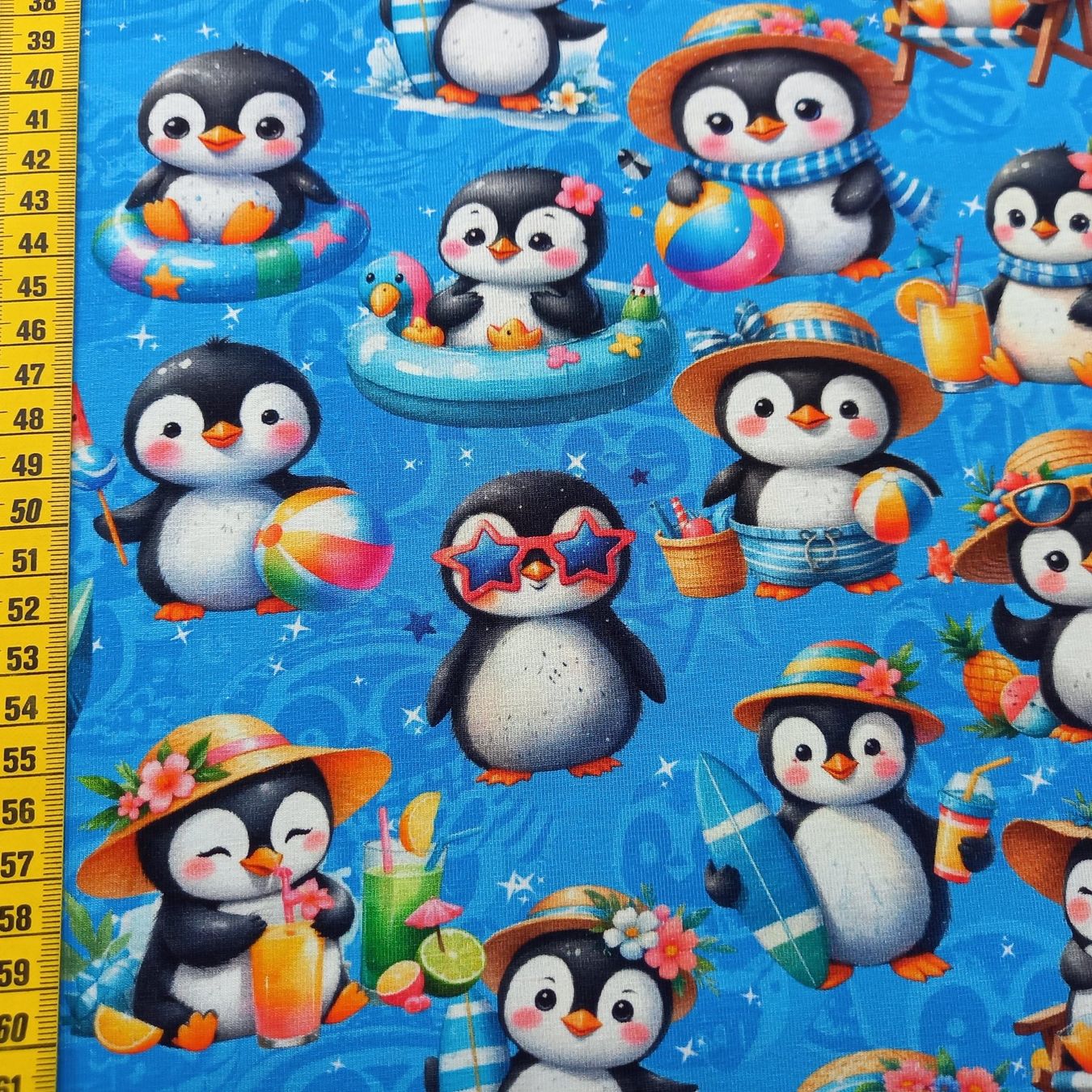 Tessuti: Jersey Sommer-Pingu türkis – Nuovo e nell'imballaggio originale da Winterthur venduto da Kimbana 1