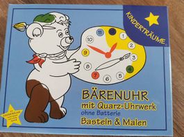 Bastelbogen Bärenuhr 