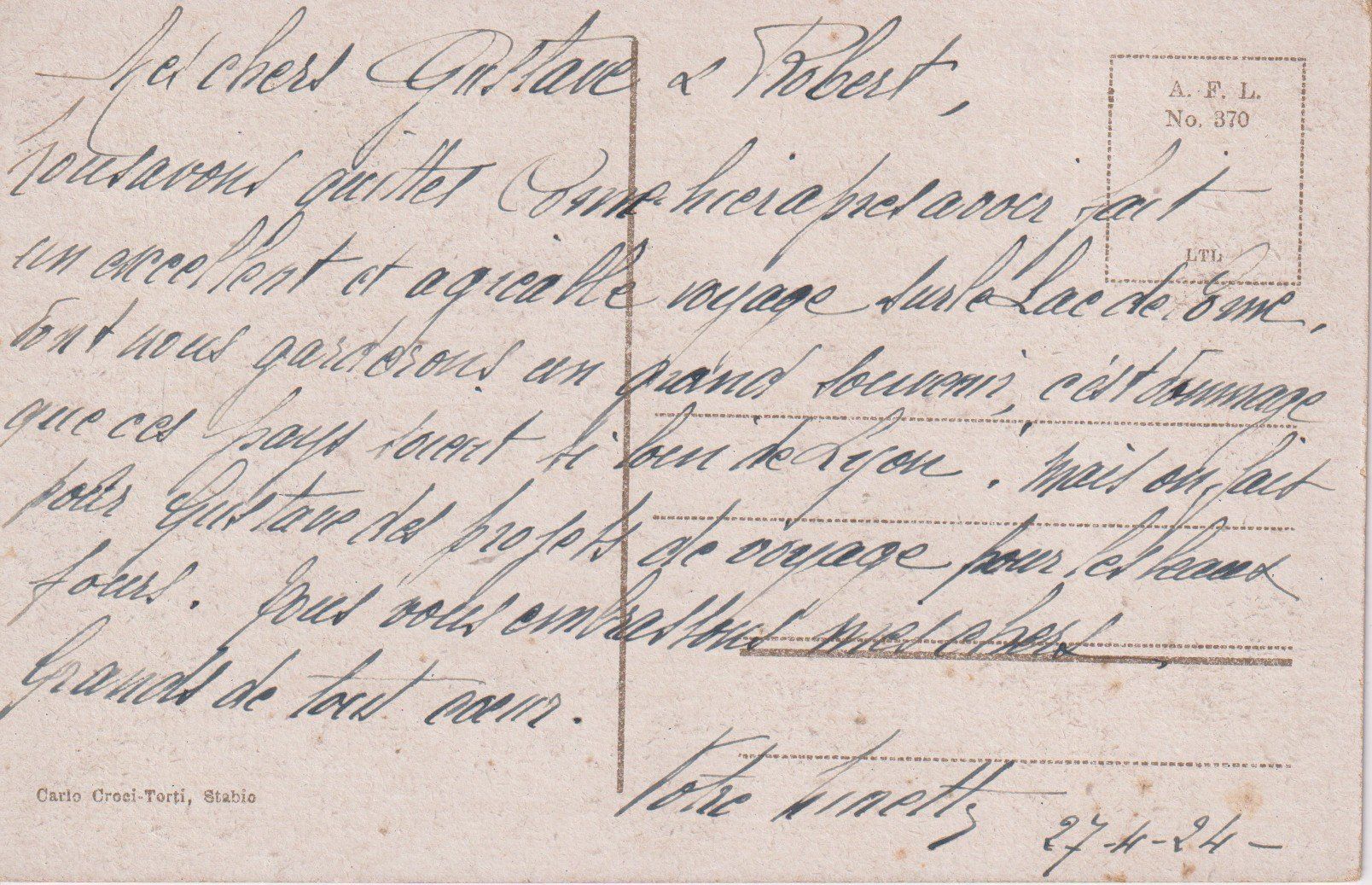 Cartoline postali: AK Stabio, il nucleo 1924 – Usato da Riva San Vitale venduto da MAR-NAPO 1